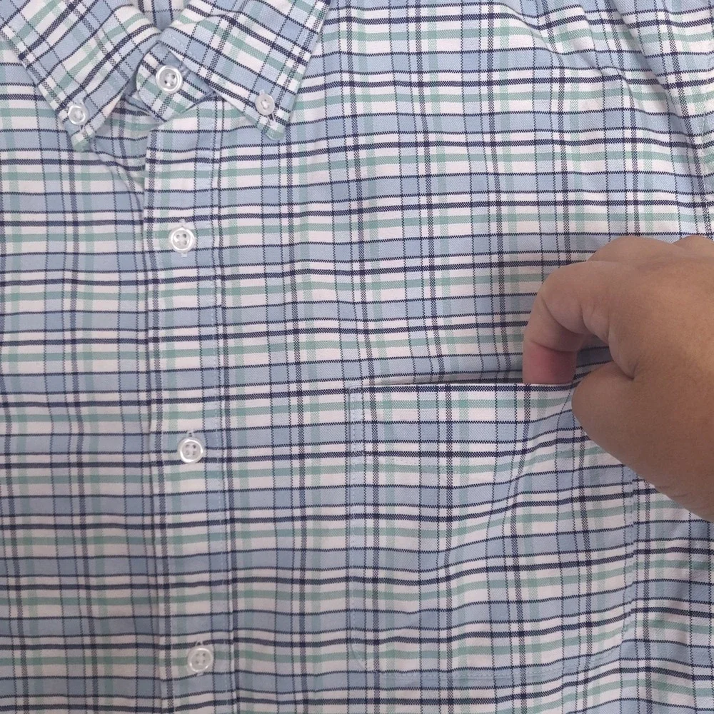 J. Crew Shirt Mens XXL Plaid Flex Oxford Slim Fit Button Down Long Sleeve‎